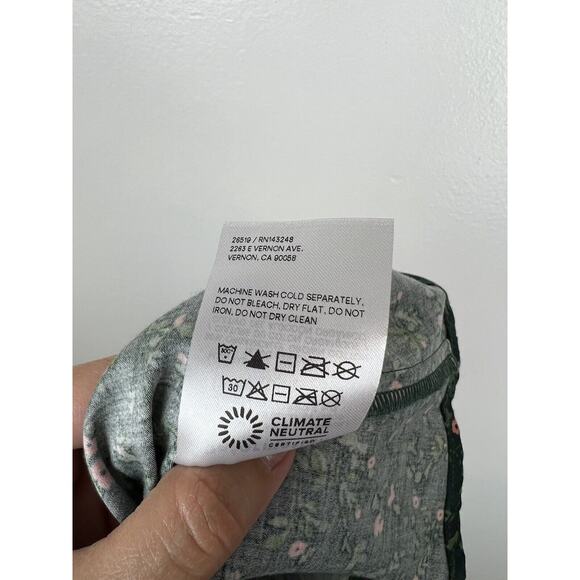 Reformation Green Floral Print Kenzi Dress Size 12 Puff Sleeve Babydoll Mini - Picture 12 of 12